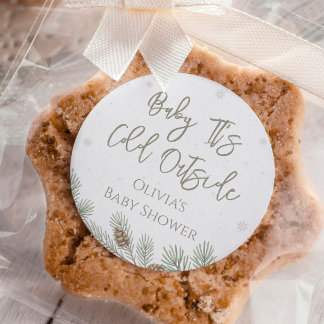 Baby It's Cold Outside Baby Shower Classic Round Sticker
