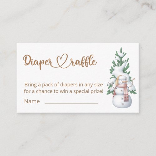 Baby its Cold Outside Baby Shower Diaper Raffle Enclosure Card