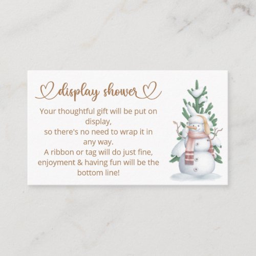Baby its cold outside baby shower  enclosure card