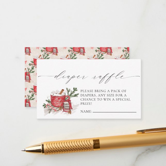 Baby It's Cold Outside Baby Shower Enclosure Card  (Front/Back In Situ)