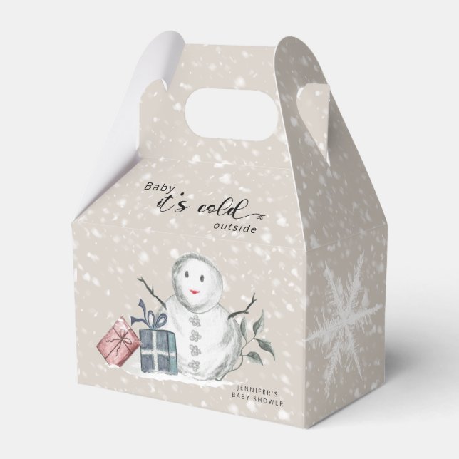 Baby its cold outside baby shower favor boxes (Front Side)