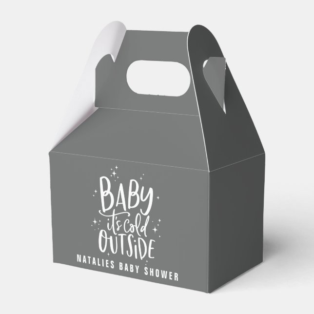 Baby its cold outside baby shower favor boxes (Front Side)