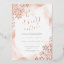 Baby it's cold outside Baby shower  Foil Invitation