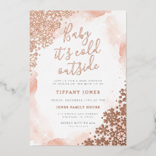 Baby it's cold outside Baby shower Foil Invitation