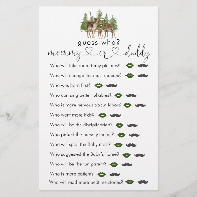 Baby It's Cold Outside Baby Shower Guess Who Game (Front)