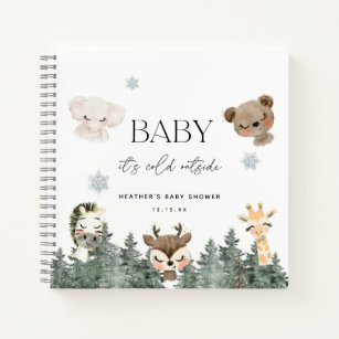 Baby It's Cold Outside Baby Shower Guestbook Notebook