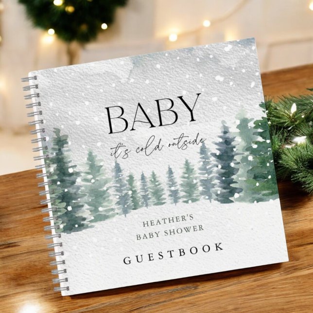 Baby It's Cold Outside Baby Shower Guestbook Notebook (Creator Uploaded)