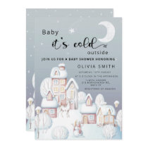 Baby it's cold outside baby shower information  invitation