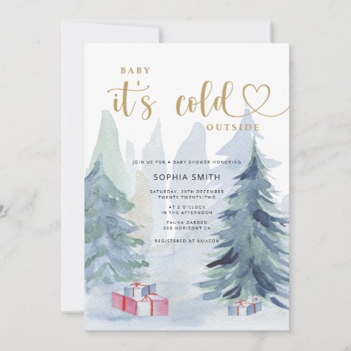 Baby its cold outside baby shower  invitation