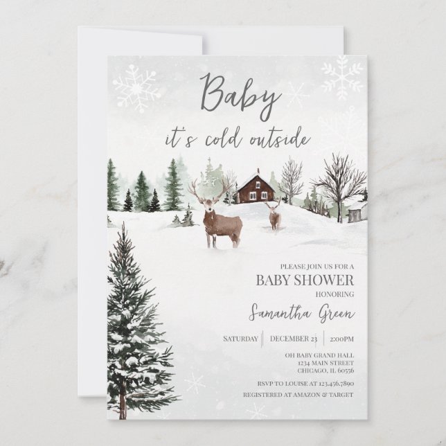 Baby It's Cold Outside Baby Shower Invitation (Front)