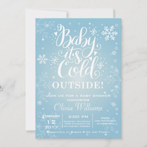 Baby Its Cold Outside Baby Shower Invitation