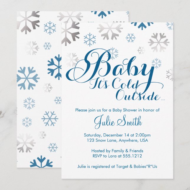 Baby It's Cold Outside Baby Shower Invitation (Front/Back)