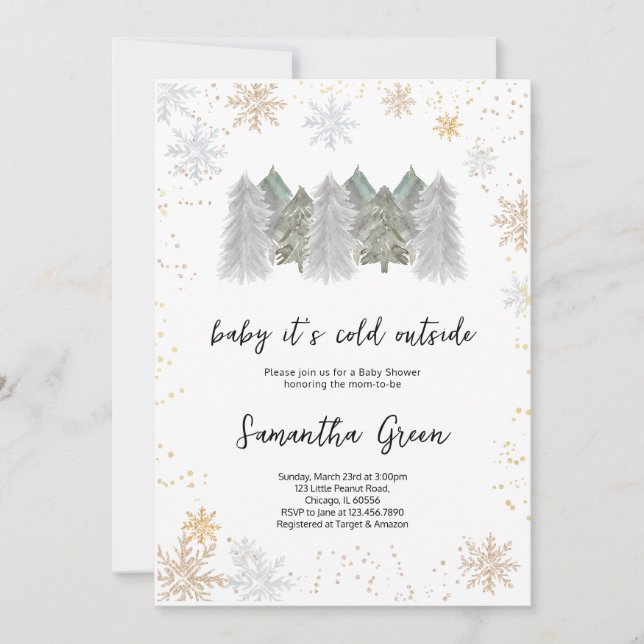 Baby it's Cold Outside Baby Shower Invitation (Front)