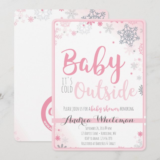 Baby it's Cold Outside Baby Shower Invitation (Front/Back)