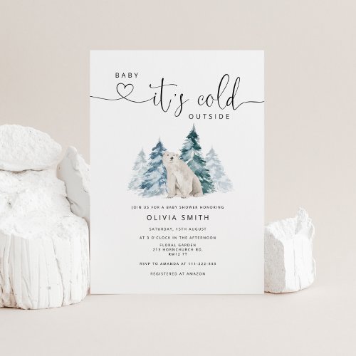 Baby its cold outside baby shower invitation