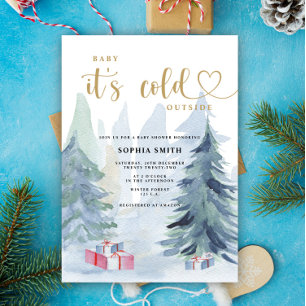 Baby it's cold outside baby shower invitation