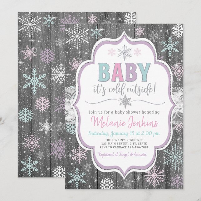 Baby It's Cold Outside Baby Shower Invitation (Front/Back)