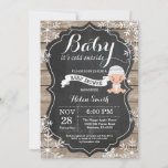 Baby its Cold Outside Baby Shower Invitation<br><div class="desc">Baby its Cold Outside Rustic Winter Baby Shower invitation. White Snowflake. Rustic Wood Chalkboard Background. Country Vintage Retro Barn. Boy or Girl Baby Shower Invitation. Winter Holiday Baby Shower Invite. For further customization,  please click the "Customize it" button and use our design tool to modify this template.</div>
