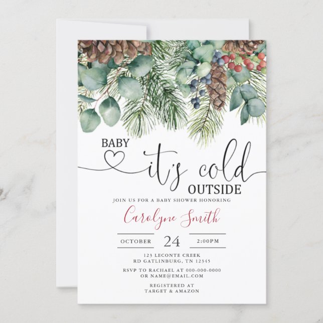 Baby its cold outside Baby Shower Invitation (Front)
