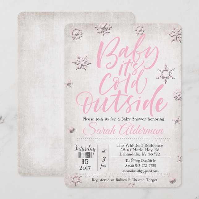 Baby its Cold Outside Baby Shower Invitation (Front/Back)