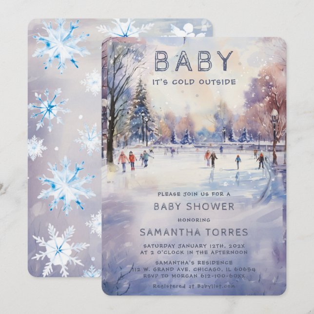 Baby It's Cold Outside Baby Shower Invitation (Front/Back)