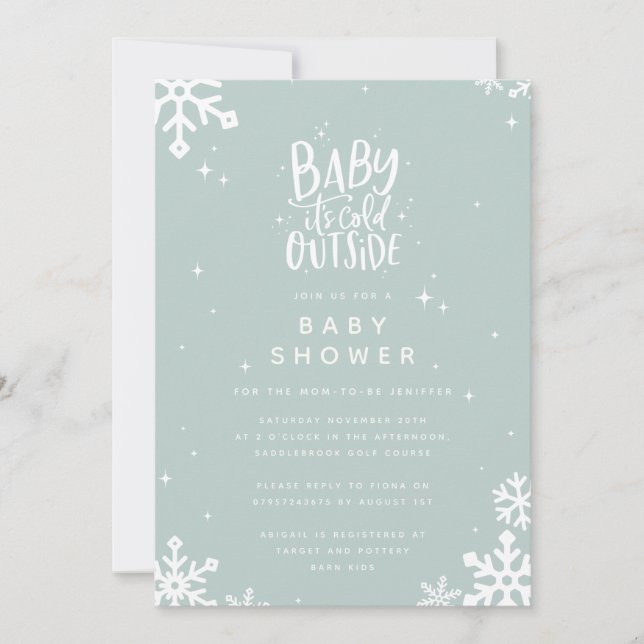 Baby its cold outside baby shower invitation (Front)