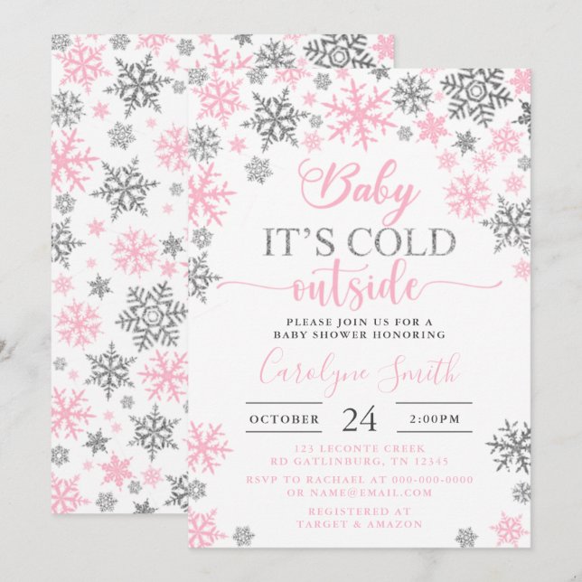 Baby Its Cold Outside Baby Shower Invitation (Front/Back)