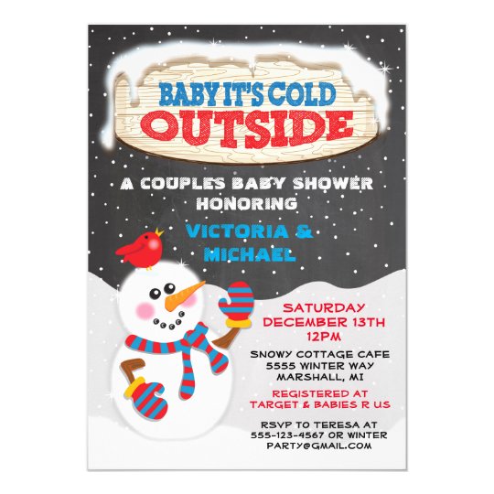 Baby it's cold outside baby shower invitation