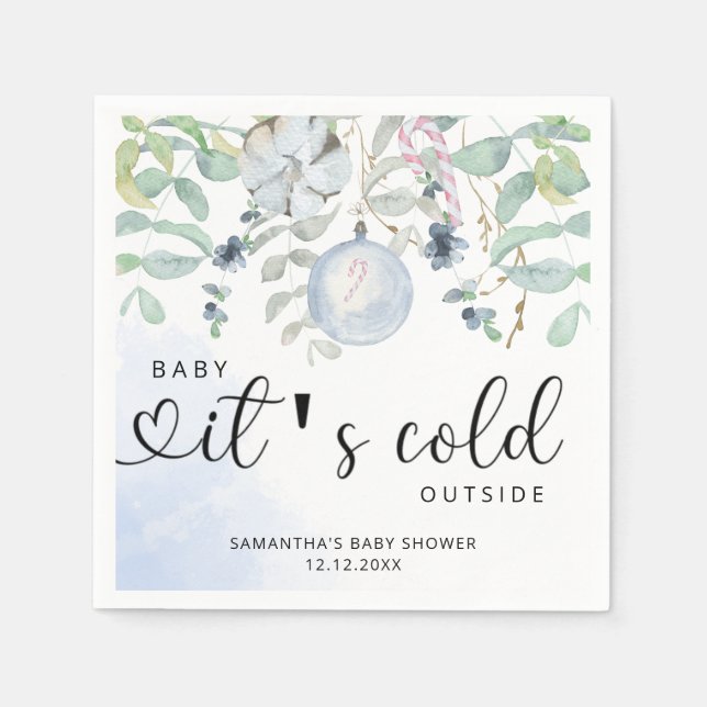 Baby it's cold outside baby shower invitation napkins (Front)
