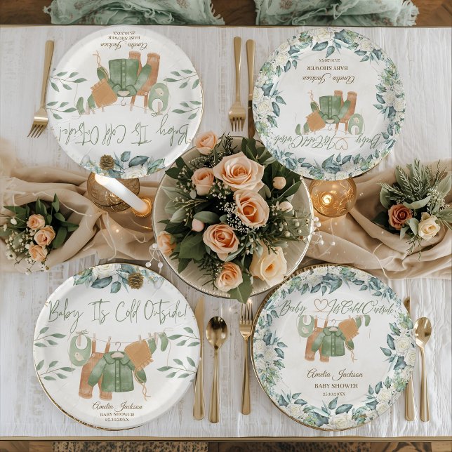 Baby It's Cold Outside Baby Shower Invitation  Paper Plates (Creator Uploaded)