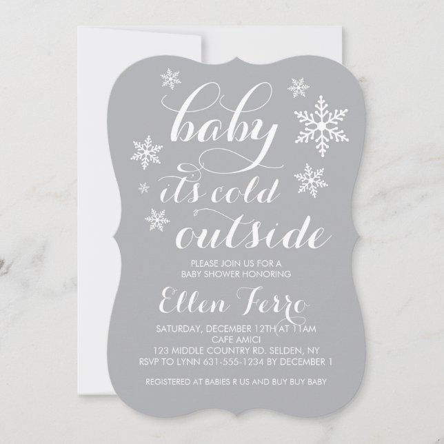 Baby it's Cold Outside Baby Shower Invitations (Front)
