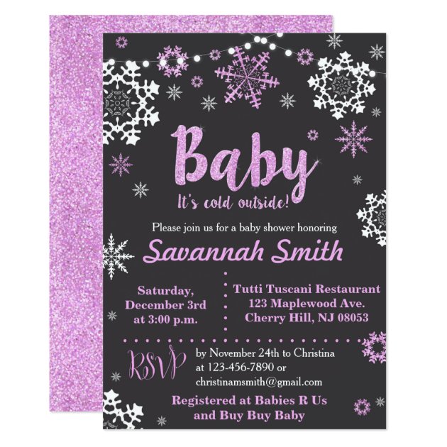 Baby Its Cold Outside Baby Shower Invitations Girl