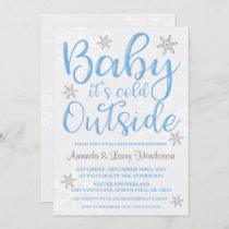 Baby It's Cold Outside Baby Shower Invite - Blue