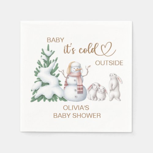 Baby its cold outside Baby Shower Napkins