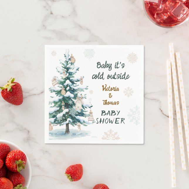 Baby It's Cold Outside Baby Shower  Napkins (Insitu)