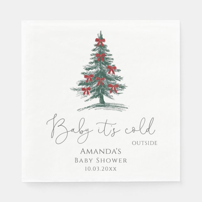 Baby It's Cold Outside Baby Shower Napkins (Front)