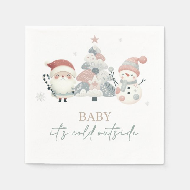 Baby Its Cold Outside Baby Shower Napkins (Front)
