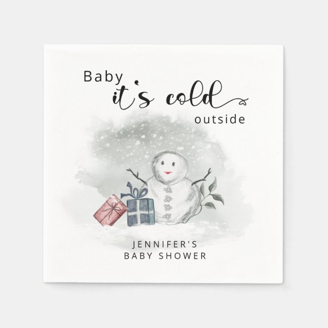 Baby its cold outside baby shower  napkins (Front)
