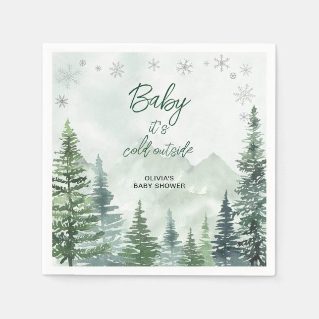 Baby it's Cold Outside Baby Shower Napkins (Front)