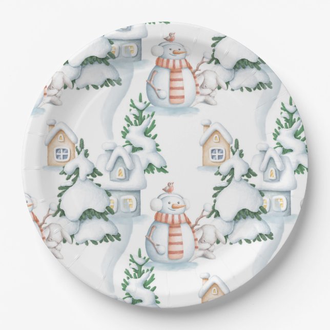 Baby its cold outside baby shower paper plates (Front)