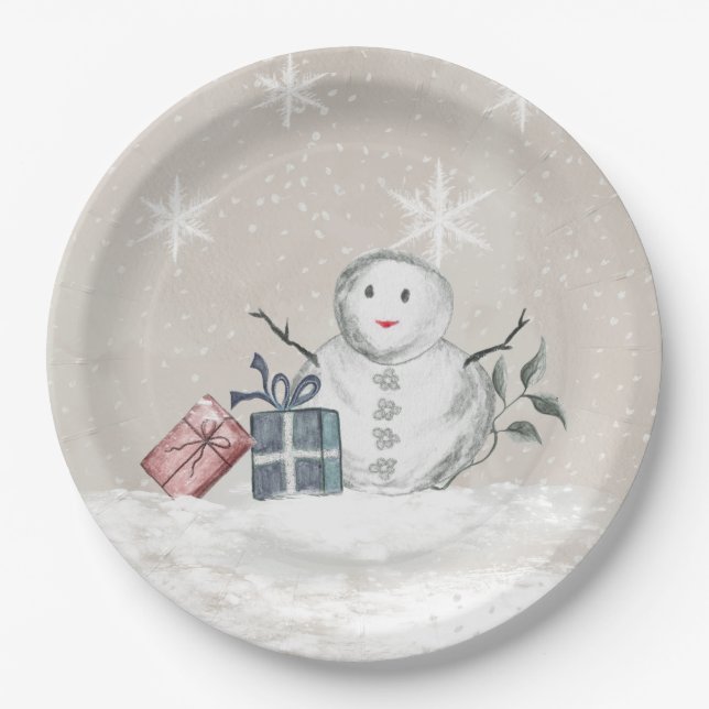 Baby its cold outside baby shower paper plates (Front)