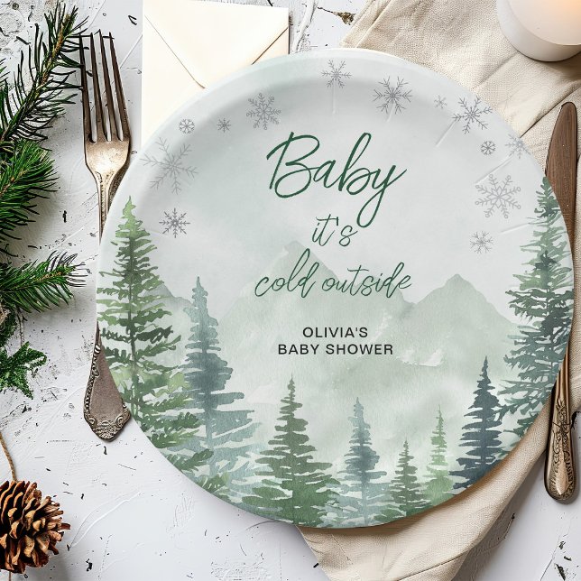 Baby it's Cold Outside Baby Shower Paper Plates (Creator Uploaded)