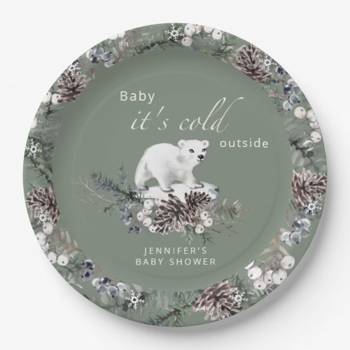 Baby its cold outside baby shower paper plates