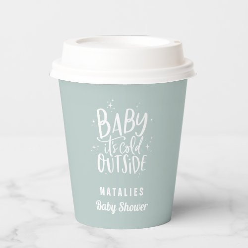 Baby its cold outside baby shower party  paper cups