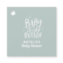 Baby it's cold outside baby shower party square favor tags
