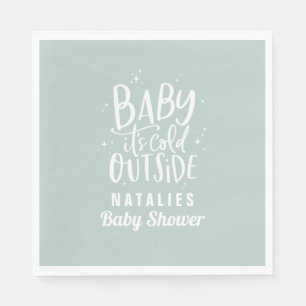 Baby it's cold outside baby shower party square napkins