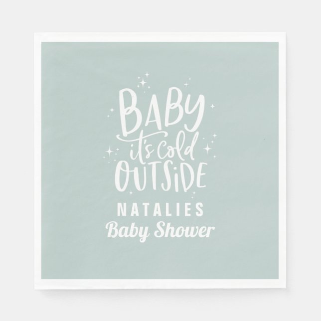 Baby it's cold outside baby shower party square  napkins (Front)