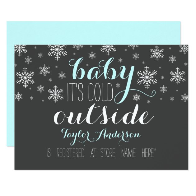 Baby It's Cold Outside Baby Shower Registry Insert Card