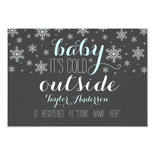 Baby It's Cold Outside Baby Shower Registry Insert Card
