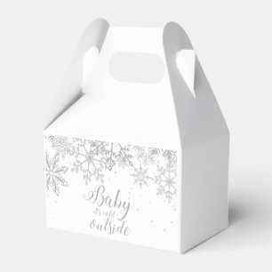 Baby it's Cold Outside Baby Shower Silver Favor Boxes